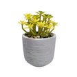 Yellow Faux Succulent in Gray Pot Decorative Planter
