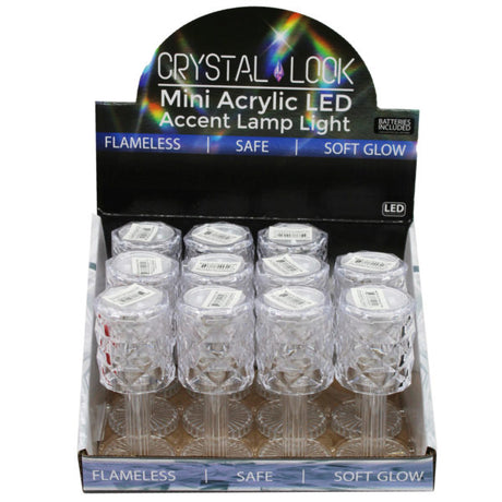 4.75" Crystal Mini Acrylic LED Accent Lamp Light in Countertop Display