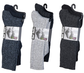 Women's Wool Blend Marled Ribbed Knit Thermal Boot Socks - Size 9-11 - 2-Pair Packs