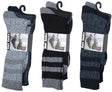Women's Wool Blend Marled Ribbed Knit Thermal Boot Socks w/ Rugby Stripes - Size 9-11 - 2-Pair Packs