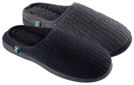 Men's Knit Clog Slippers w/ Sherpa Lining