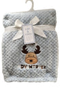 30 x 40 Embroidered Applique Baby Blankets - Moose Print