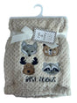 30 x 40 Embroidered Applique Baby Blankets - Forest Animal