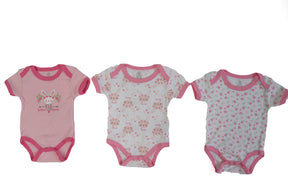 Printed Baby Rompers - 3-Packs - Bunny & Floral Print
