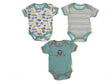 Printed Baby Rompers - 3-Packs - Jungle Animals & Stripes
