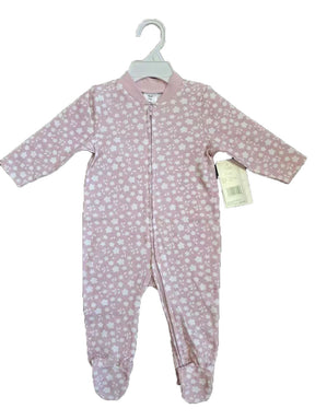 Printed Newborn Onesies w/ Zipper - 0-9M - Floral Print