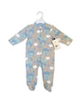 Printed Newborn Onesies w/ Zipper - 0-9M - Elephant & Cloud Print