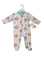 Printed Newborn Onesies w/ Zipper - 0-9M - Lion Print