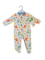 Printed Newborn Onesies w/ Zipper - 0-9M - Colorful Dinosaur