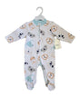 Printed Newborn Onesies w/ Zipper - 0-9M - Animal Print
