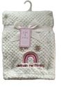 30 x 40 Embroidered Applique Baby Blankets - Rainbow Print