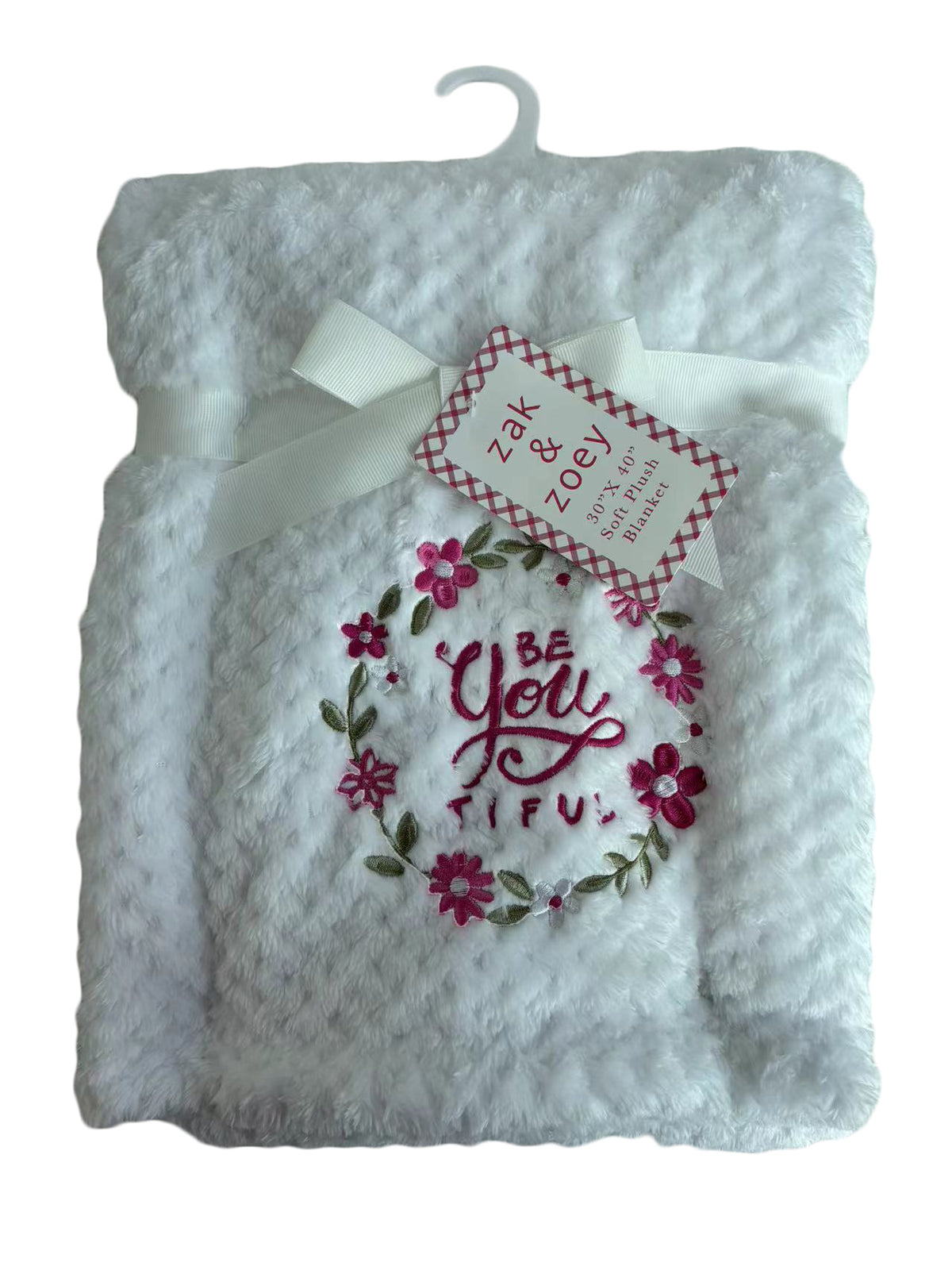 30 x 40 Embroidered Applique Baby Blankets - Be You Floral Print