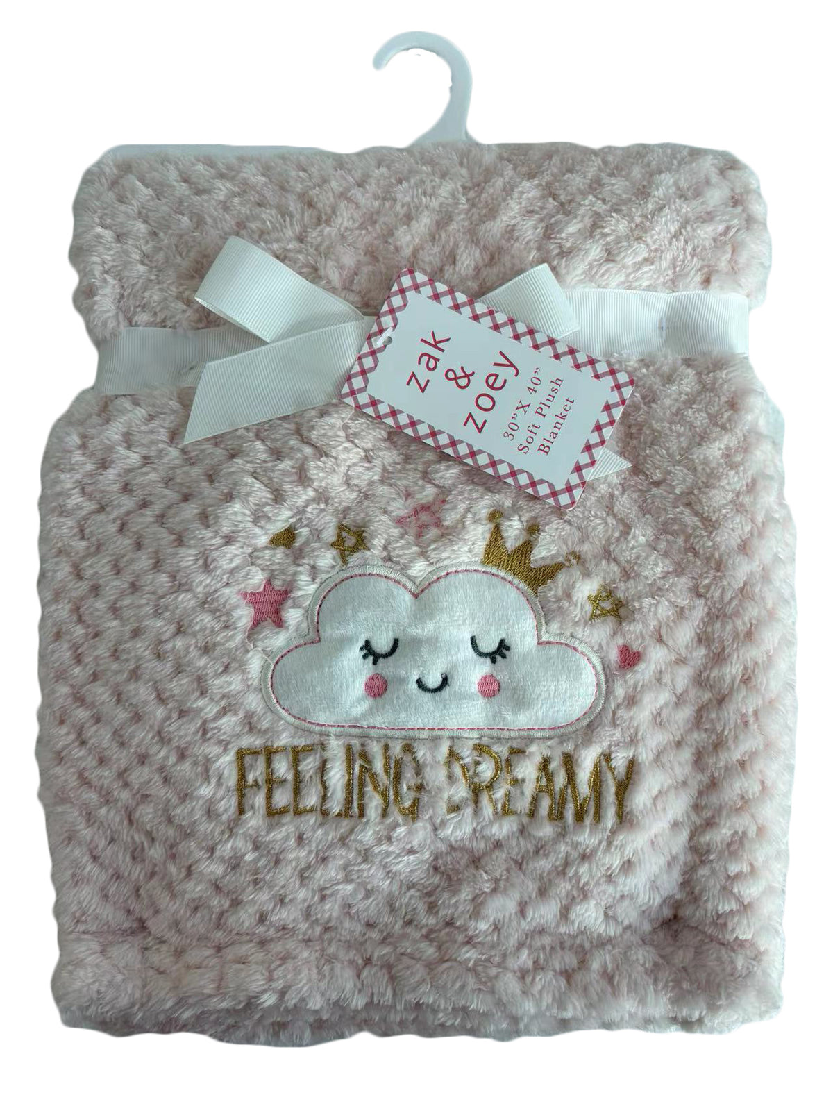 30 x 40 Embroidered Applique Baby Blankets - Floral Butterfly Print