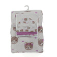 30 x 40 Printed Baby Flannel Blanket & Newborn Hat Sets - Cute Bear Print