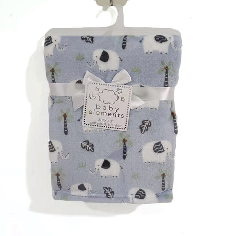 30 x 40 Soft Plush Printed Blankets - Elephant Print