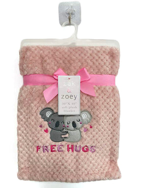30 x 40 Embroidered Applique Baby Blankets - Koala Print