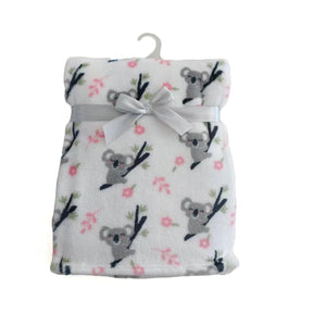 31 x 40 Soft Plush Printed Blankets - Koala Print