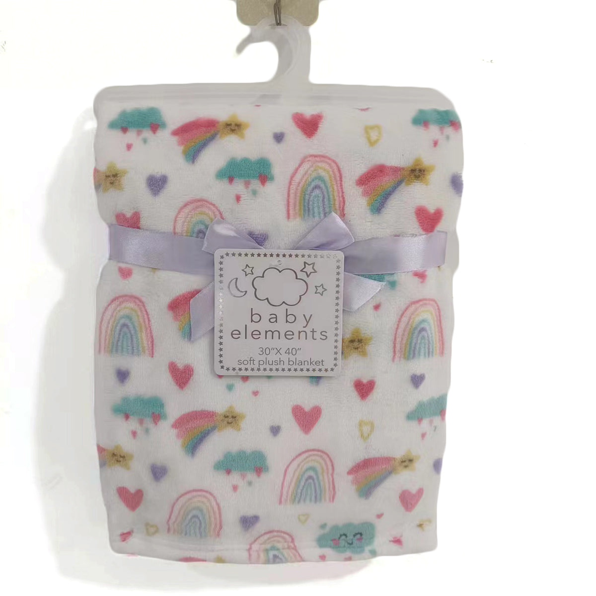 30 x 40 Soft Plush Printed Blankets - Heart & Rainbow Print