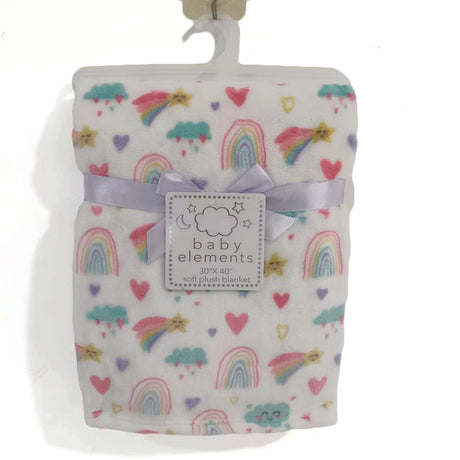 30 x 40 Soft Plush Printed Blankets - Heart & Rainbow Print