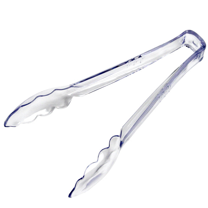 9" Clear Plastic Tongs