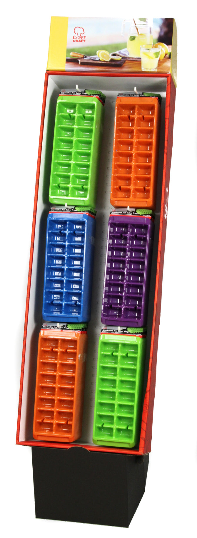Stackable Ice Cube Trays in Floor Display