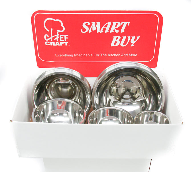 Stainless Steel Bowls in Floor Display