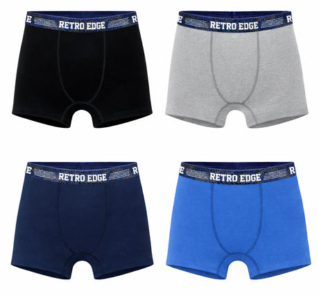 Men's Solid Colored Urban Edge Boxer Briefs - Sizes Small-XL - 6 Pack