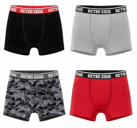 Men's Solid Colored Urban Edge Boxer Briefs - Sizes Small-XL - 6 Pack