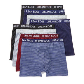 Men's Solid & Striped Urban Edge Boxer Briefs - Sizes Medium-2XL- 8 Pack