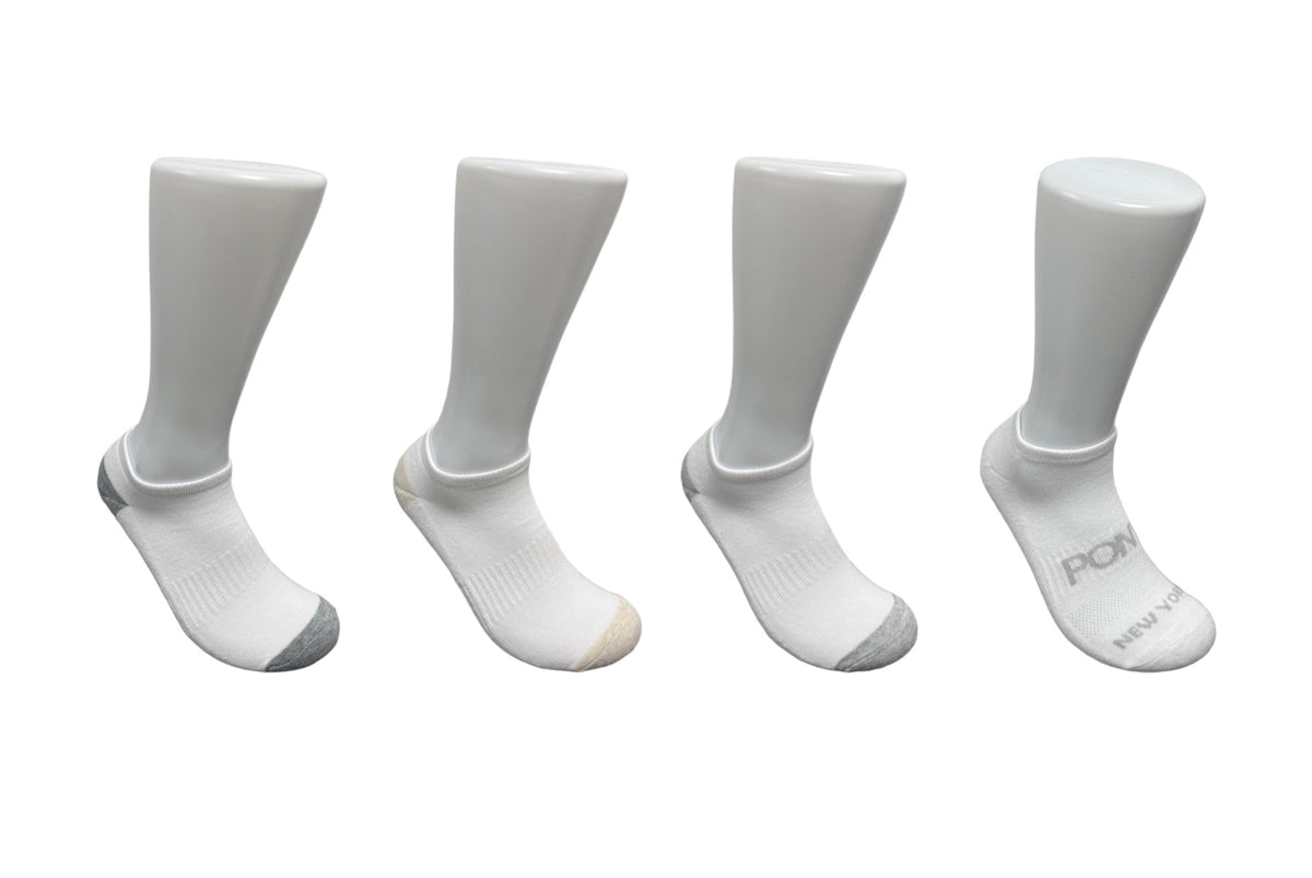 Men's Low Cut Cushion Socks - White - Size 10-13