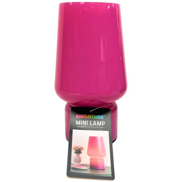 Brightside 8.5" Open Top Glass LED Lamp in Pink