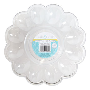 Egg Serving Plate 9in Clear 12 Wells Plastic/kitch Lab New Smaller Cs/pk