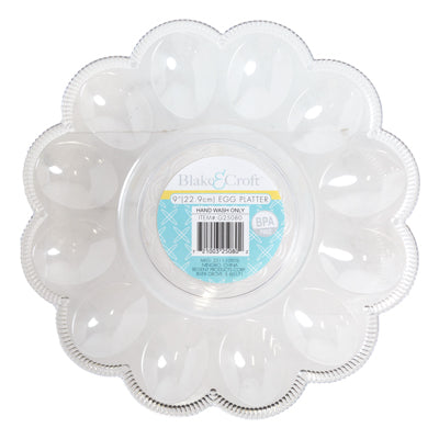 Egg Serving Plate 9in Clear 12 Wells Plastic/kitch Lab New Smaller Cs/pk