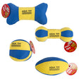 Dog Toy Aqua Floatable W/sqkr Blue/yellow 4 Styles In Pdq Hang Tag