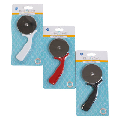 Pizza Cutter 2.5in Dia Wheel Ss/plastic Handle 3ast Colors Black/white/red B&c Blister