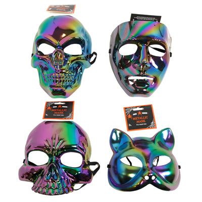 Mask Metallic 4ast Plastic Adult Hdrcard
