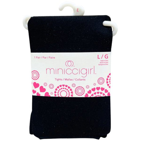 Miniccigirl Youth Footed Tights Solid Black in Size L
