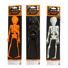 Skeleton 10in Motion Activated Light & Sound 3ast Gid/orange/black Hlwn/tcd