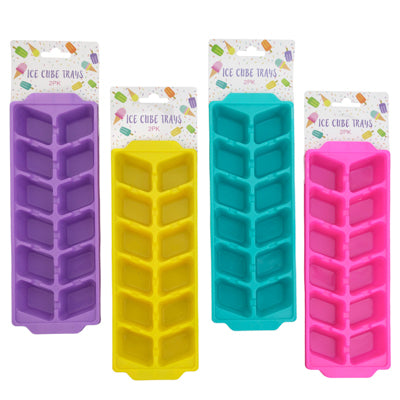 Ice Cube Tray 96-pc 2-pk W/header Card 4 Colors In Counter Display
