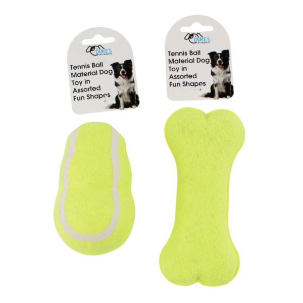 Tennis Ball Material Dog Toy in Assorted Fun Shapes
