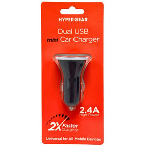 HyperGear Black Dual USB 2.4A Rubberized Vehicle Charger