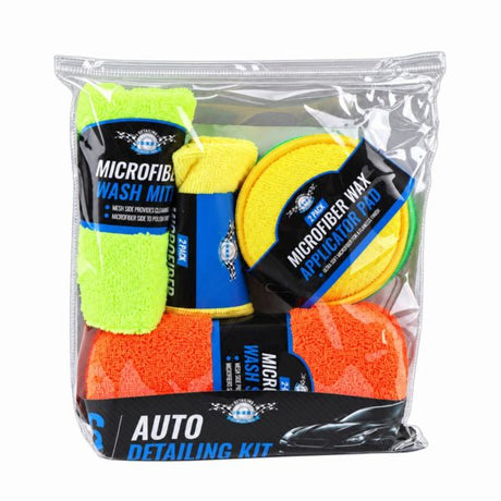 6 Piece Microfiber Car Cleaning Kit