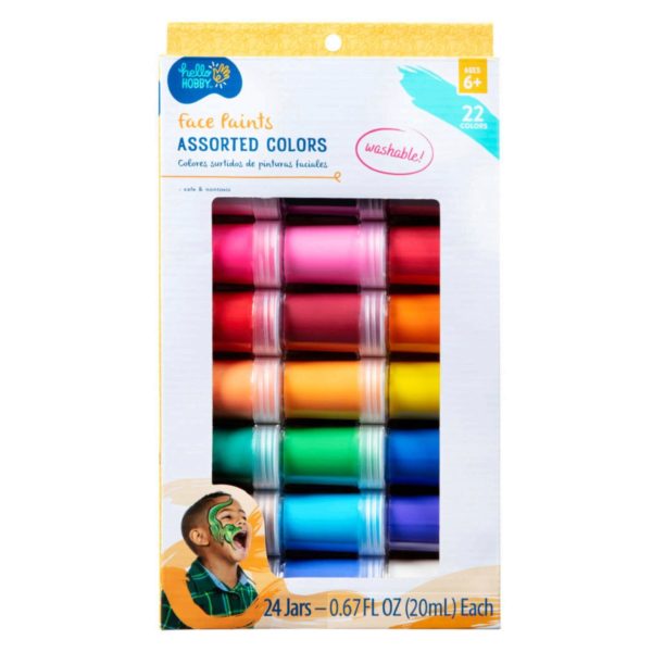 Hello Hobby Washable Face & Body Art Paint 24 Piece Set