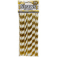 24 Pack Gold & White Paper Straws