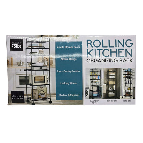 6-Tier Rolling Kitchen Organizing Rack in Assorted Colors