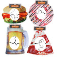 Mask 3d Food Realistic Jumbo 4ast Styles W/elastic Band Hlwn Hdr Ages 8+