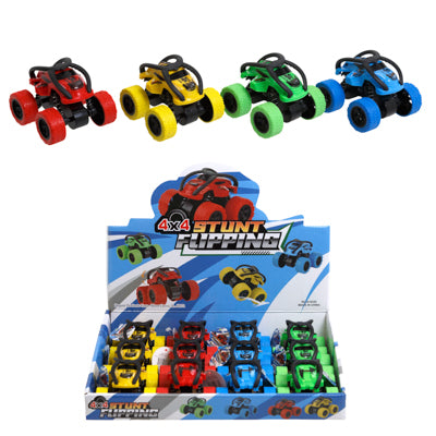 Car 4x4 Stunt Flipping Double Inertia 4ast Colors/12pc Pdq Age 4+