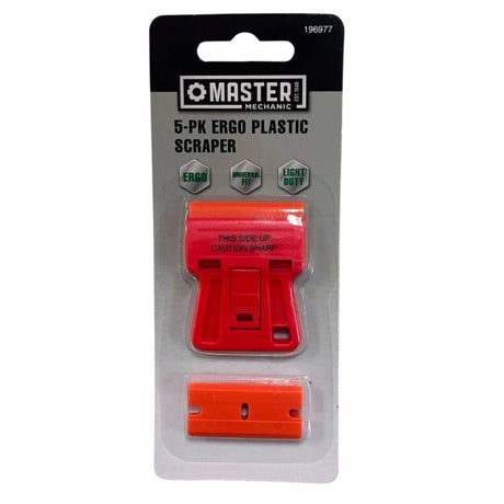 Master Mechanic Ergo Plastic Mini Scraper with 5 Plastic Blades