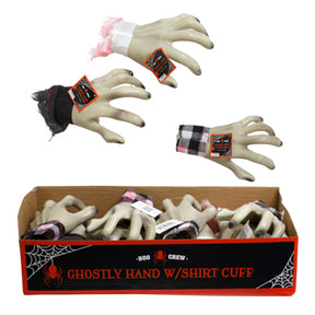 Amputated Zombie Halloween Hand Prop W/cuff Decor 3ast In 12pc Pdq