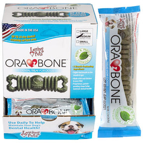 Dog Treats Dental Oral Bone 1.3 Oz For Medium Dogs Mint & Parsley Counter Display Made In Usa